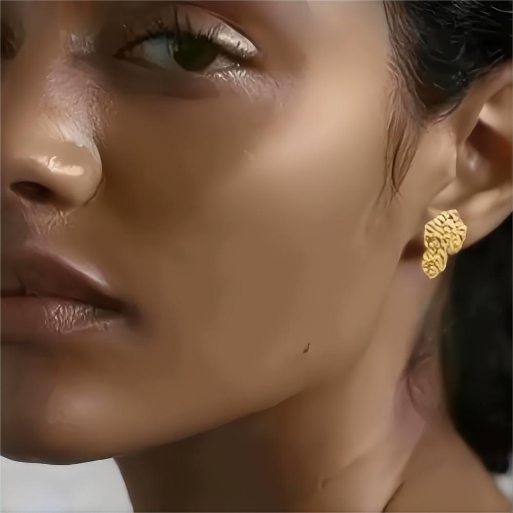 18K Copper Plated Real Gold Special - interest Design Stud Earrings - Zambeel