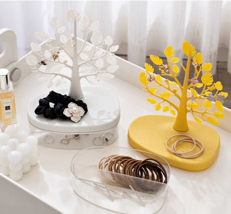 1pc Creative Tree Jewelry Storage Box - Desktop Cosmetics Display Box, Dustproof Plastic Storage Container For Jewelry, Small Items And Cosmetics, Multi - functional Storage Organizer, Desktop Decor - Zambeel