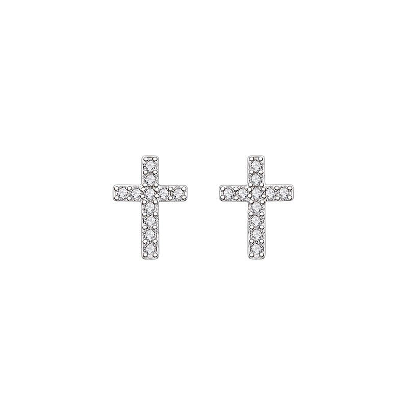 2024 New Fashion Stainless Steel Cross Earrings Product Temperament All Match Birthday Anniversary Earrings Small Gift - Zambeel