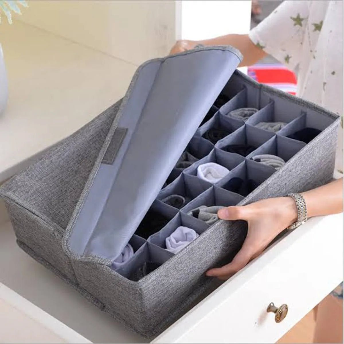 24 - Grid Foldable Fabric Organizer Box - Zambeel