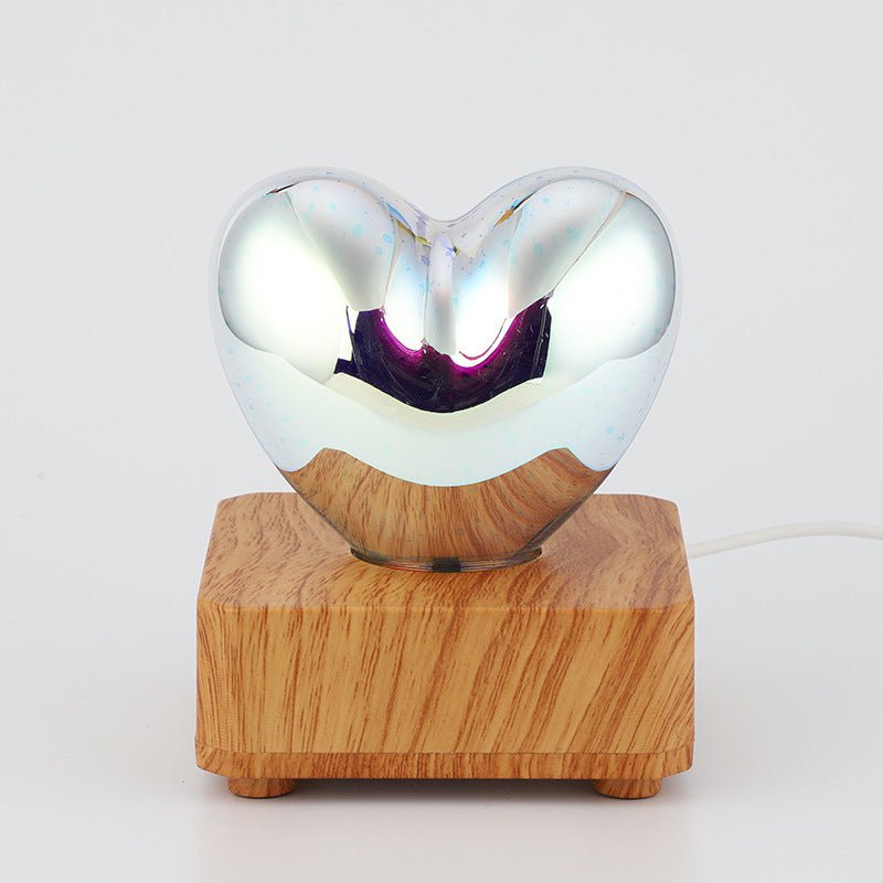 3d Love Glass Small Night Lamp Bedside Bedroom - Zambeel