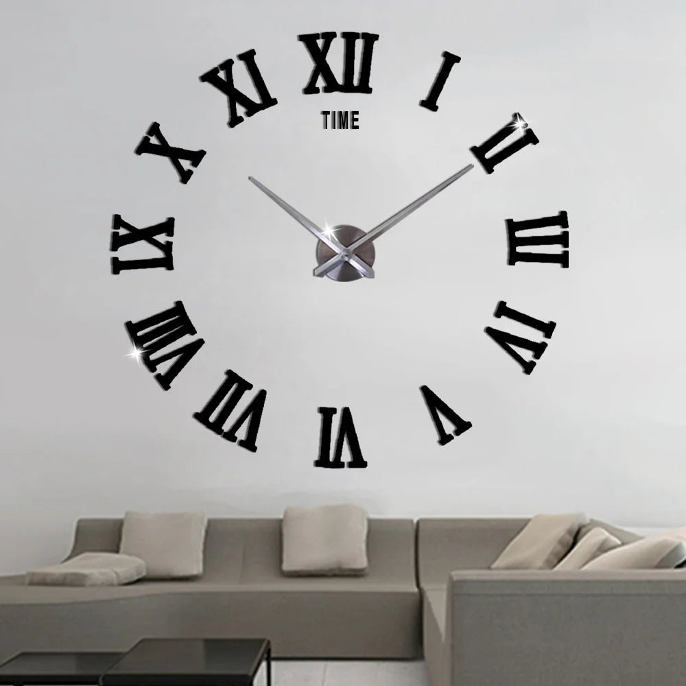 3D Wall Clock, Frameless Wall Clock DIY Wall Decoration, 3D English Number Wall Clock Home DΓ©cor - Zambeel