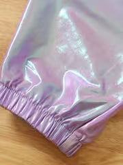 Kids Furry Love Hoodie & Holographic Pants Set