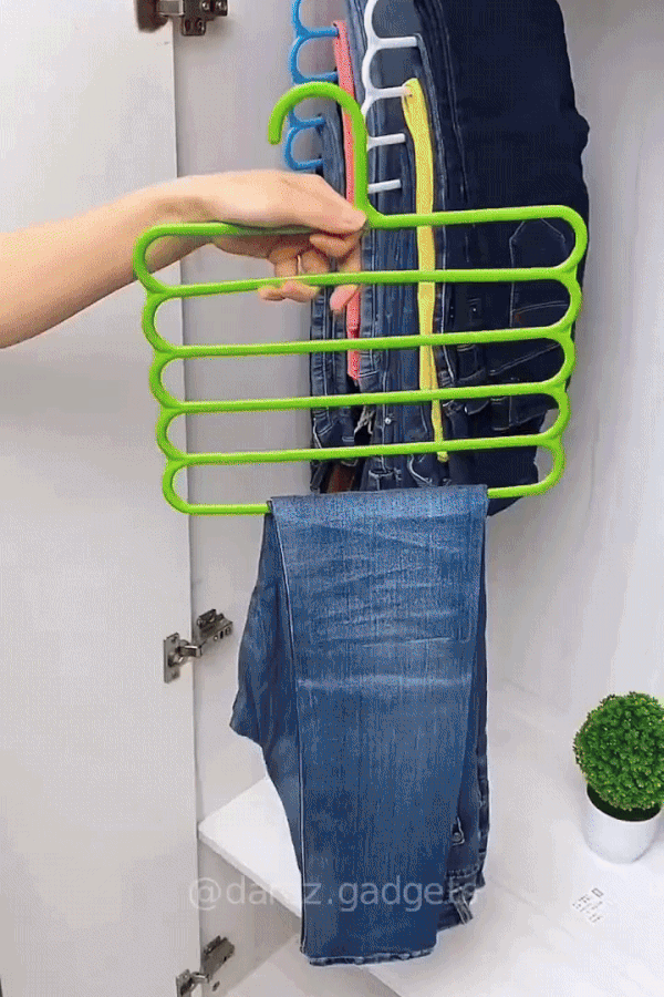 Plastic Five Layer Multii-purpose Clothes Hanger