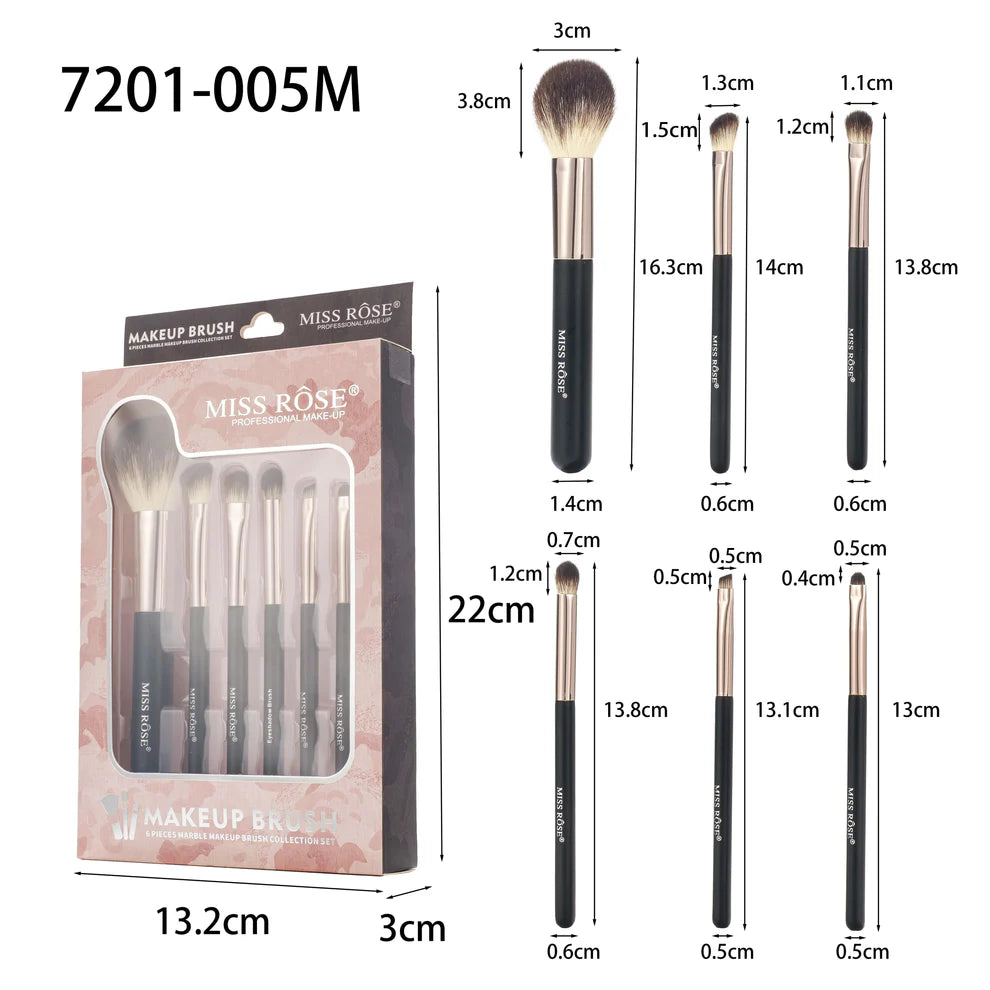 Miss Rose - Professional 6 Marble Makeup Brush Set (Original)