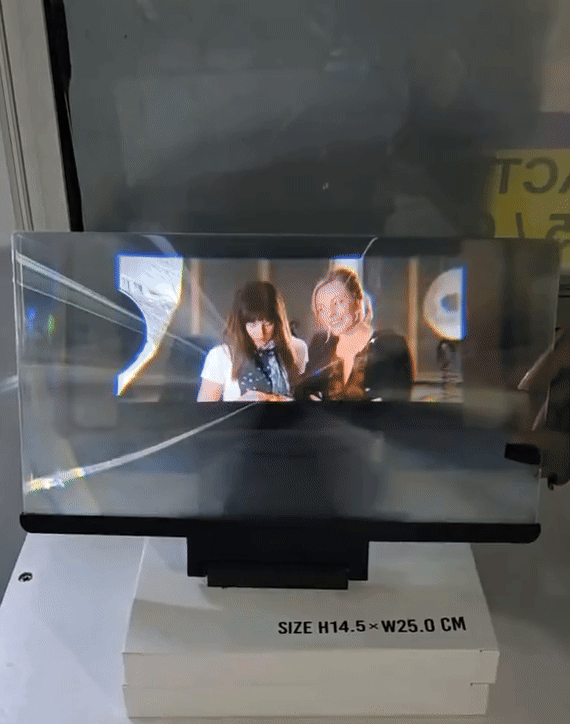 مكبر شاشة الهاتف عالي الدقة مع حامل هاتف قابل للطي