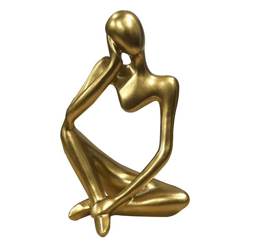 Abstract Gold Thinking Woman Statue - Zambeel