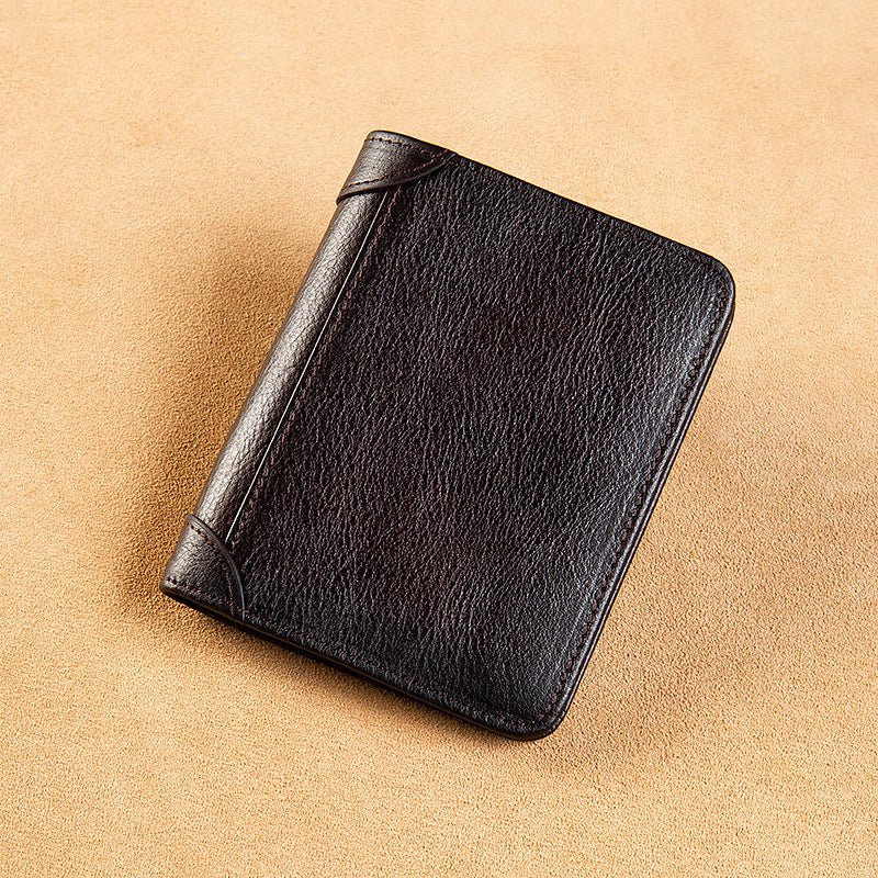 All - in - one Short Money Leather Ultra - thin Men's Wallet - Zambeel