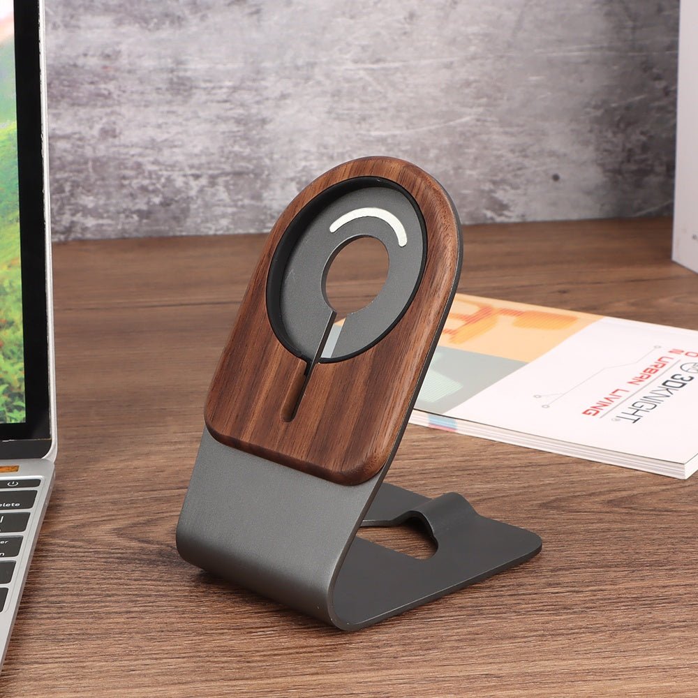 Aluminum Alloy Wooden Mobile Phone Base - Zambeel