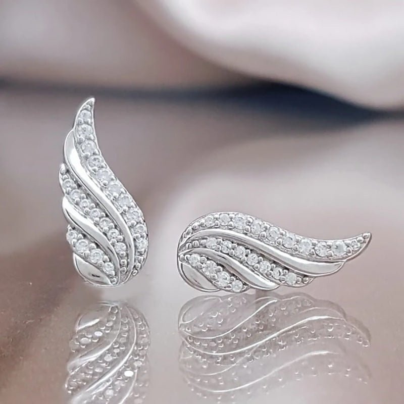 Angel Wing Ear Studs Wings Shape Micro - inlaid - Zambeel