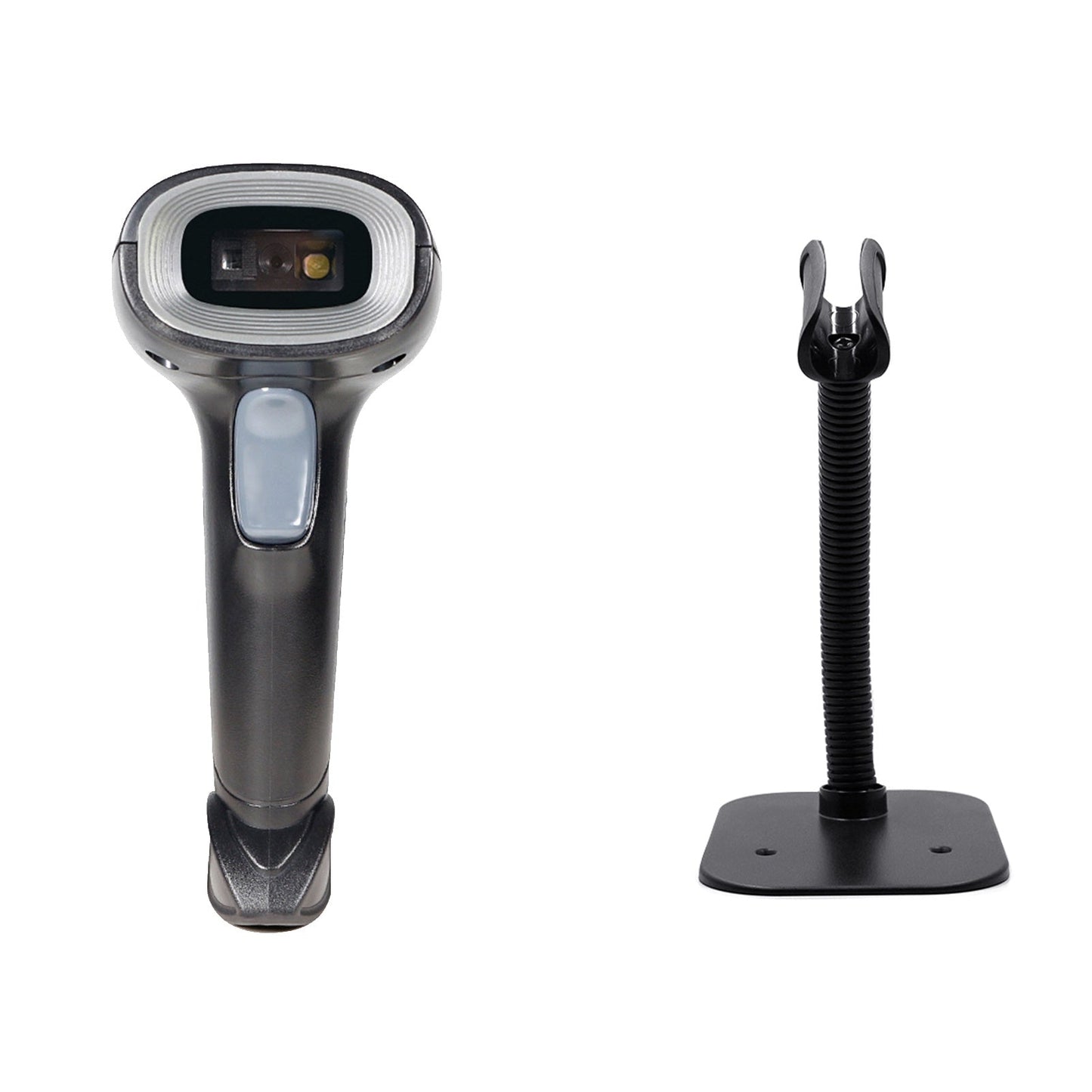 Barcode Scanner USB Connection Wired 1D 2D Barcode Scanning Reader with Stand for Market Warehouse Library - Zambeel