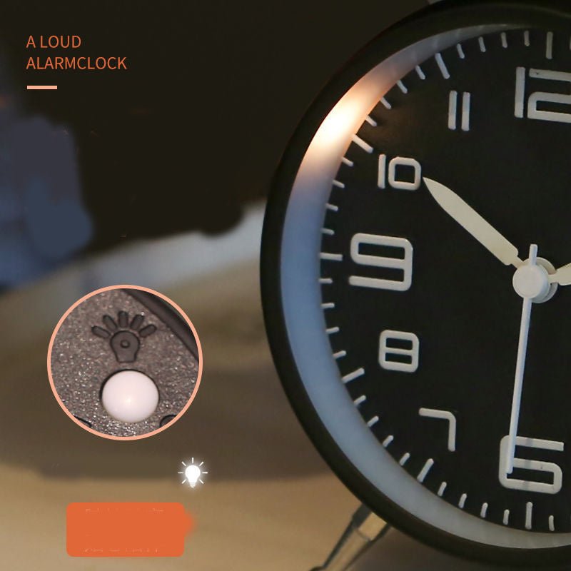 Big Sound Metal Personality Lazy Small Alarm Clock Luminous Simple Silent Bedside - Zambeel