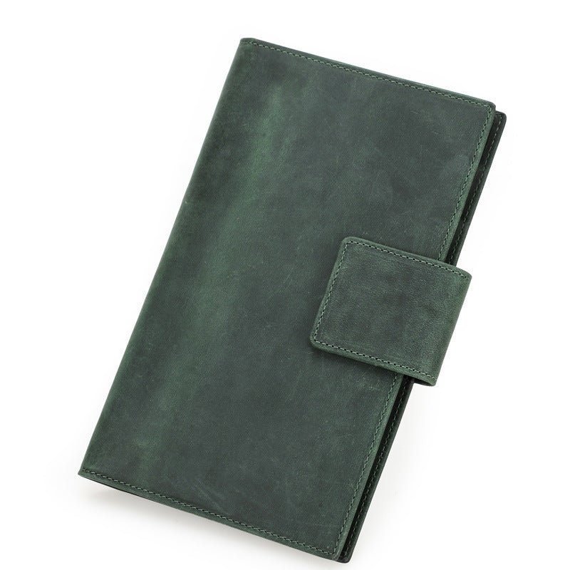 Black Angel Retro Crazy Horse Leather Genuine Leather Passport Holder Anti - loss Alarm Device Family Travel Passport Bag - Zambeel