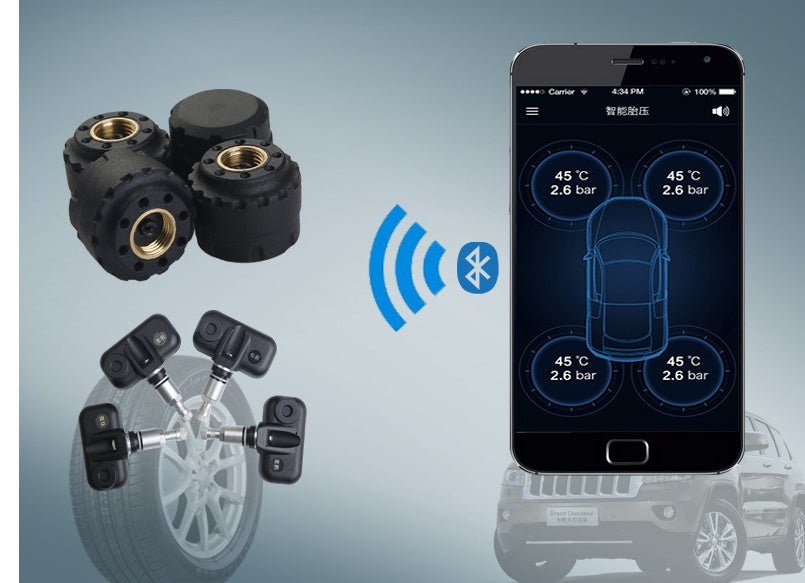 Bluetooth Wireless Tire Pressure Monitoring System - Zambeel