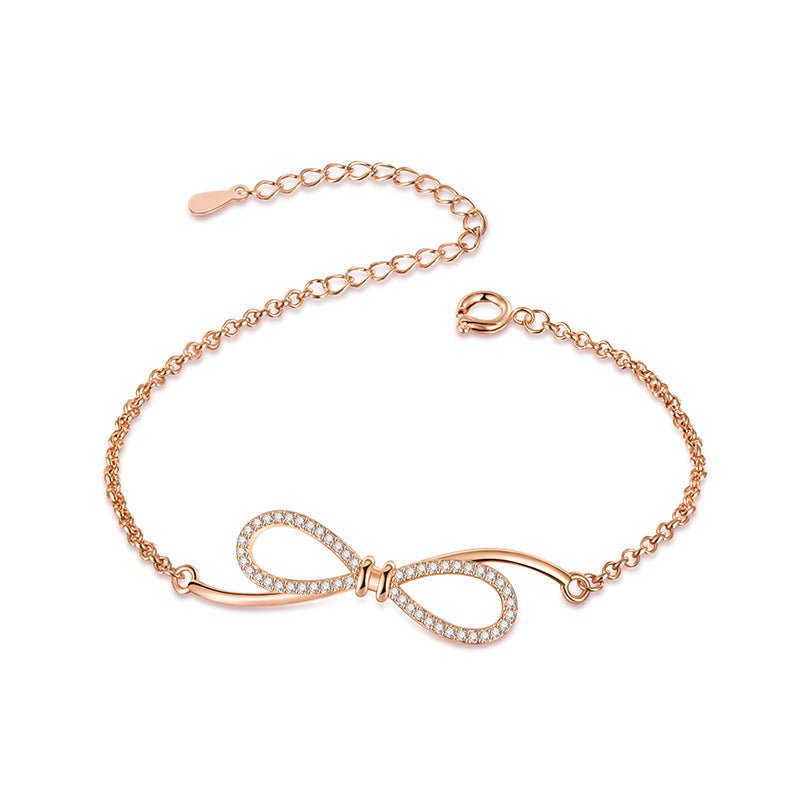 Bow Zircon Full Diamond Bracelet Female Niche - Zambeel
