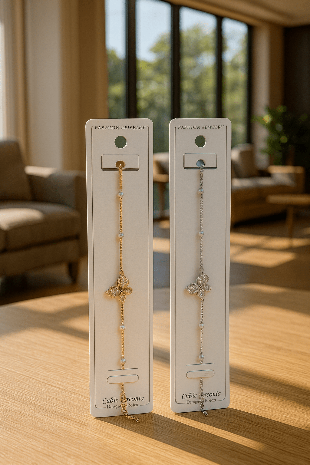 Butterfly Charm Pearl Bracelet - Zambeel