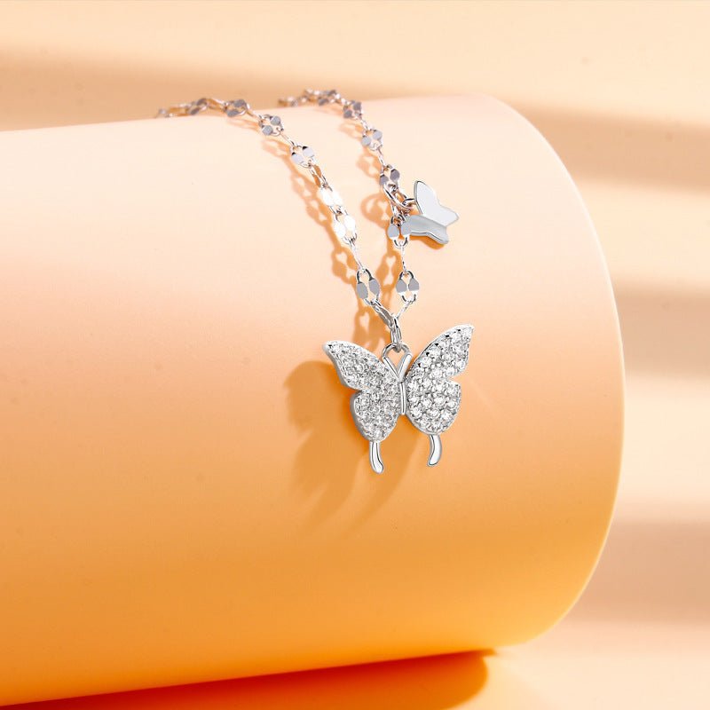 Butterfly Necklace For Women Light Luxury Minority High - grade Tassel Clavicle Chain - Zambeel