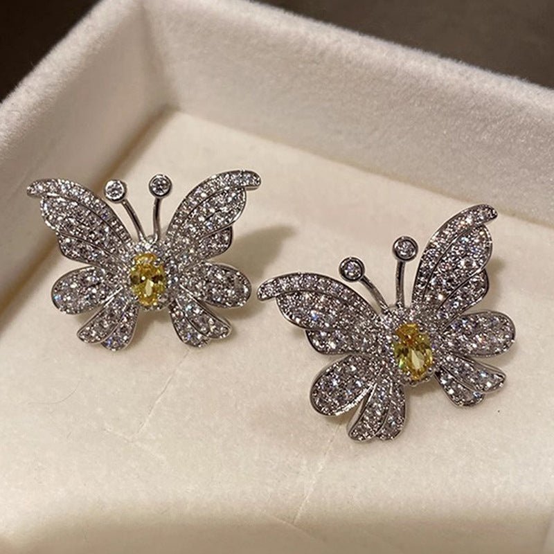 Butterfly Studs Female Affordable Luxury Fashion Design - Zambeel