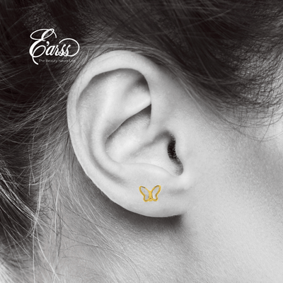 Butterfly White Gold Earring | Stainless Steel | 18K Gold Plated - Zambeel