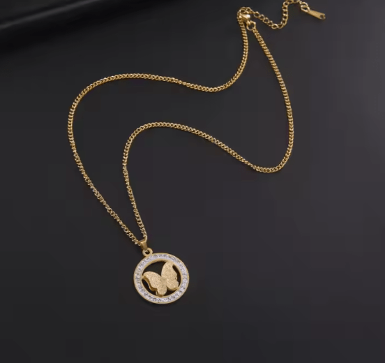 Butterfly Zircon Pendant Set - Zambeel