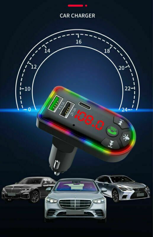 Car Bluetooth 5.0 MP3 Player FM Transmitter Radio 3.1A Fast Charger Adapter Lots - Zambeel