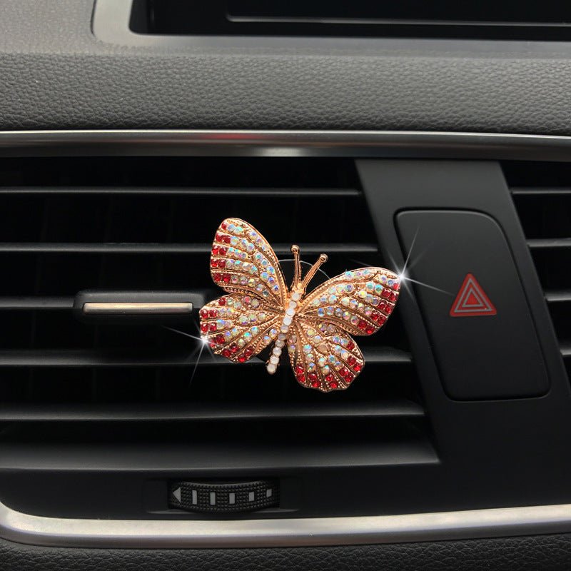 Car Interior Perfume Clip Exquisite Butterfly Diamond Air Conditioner - Zambeel