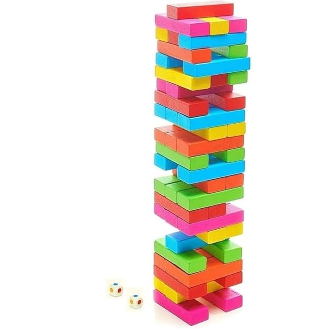 Colorful Wooden Blocks (54Pcs) - Zambeel