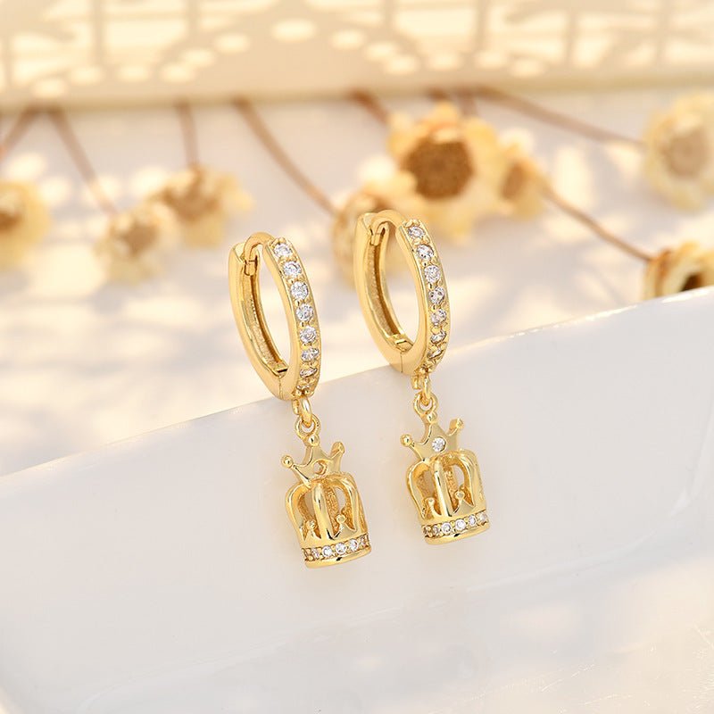 Crown Earrings Women's Simple Special - interest Design - Zambeel