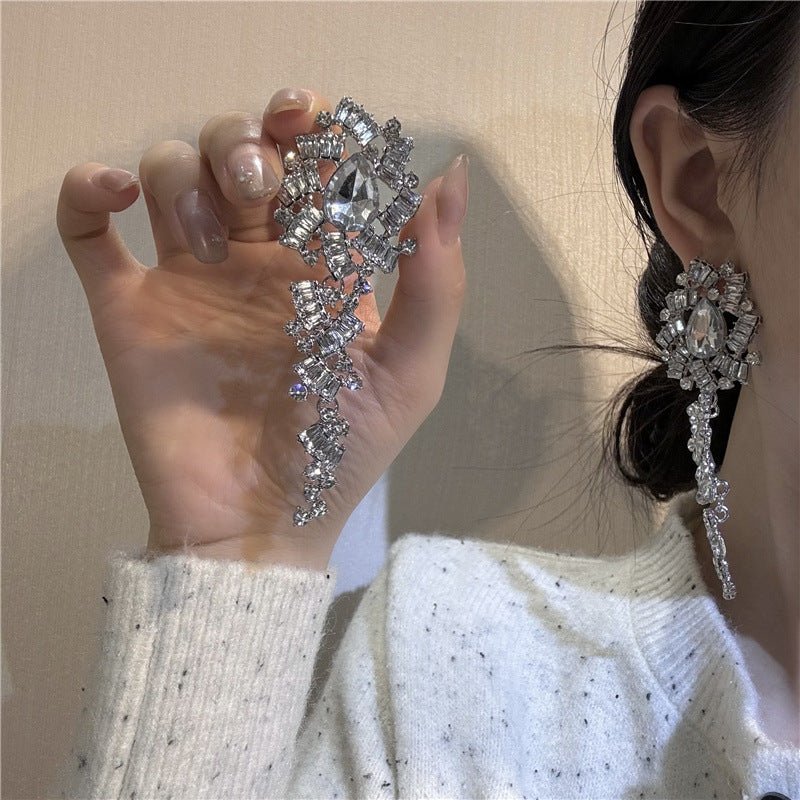 Crystal Shining Diamond Exaggerated Ball Stud Earrings For Dinner Women - Zambeel