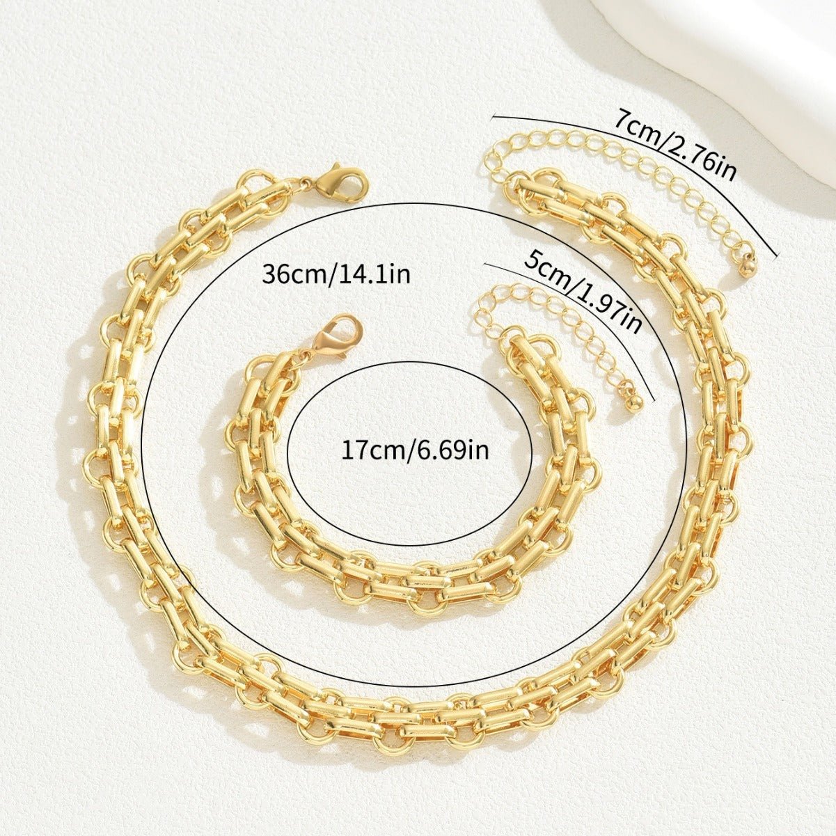 Design Sense Bracelet And Necklace Set Female Niche Exaggerated - Zambeel