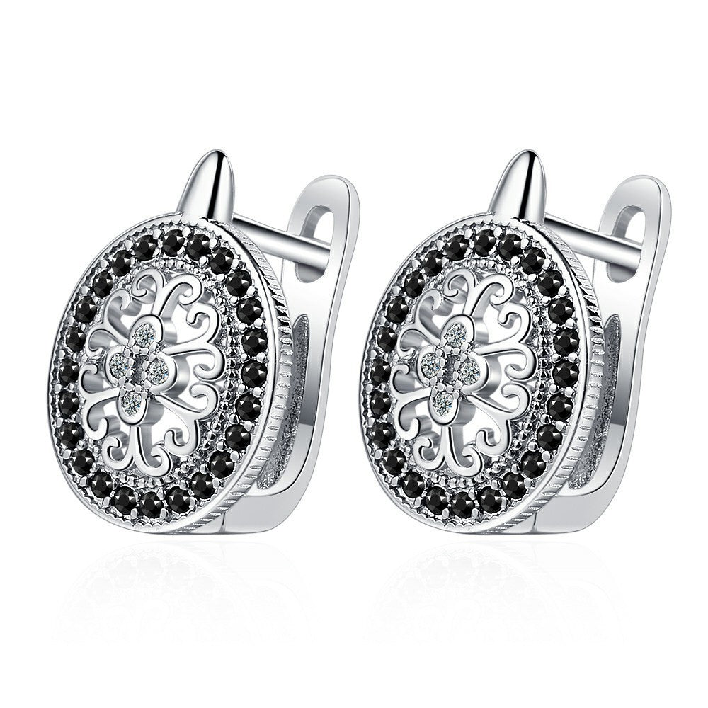 Diamond - encrusted Round Ear Clip Small Ear Rings - Zambeel