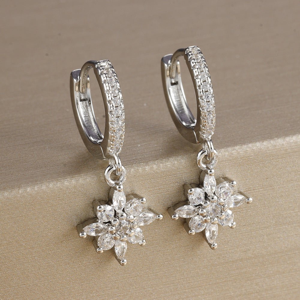 Diamond SUNFLOWER Earrings Fashion Exquisite Women - Zambeel