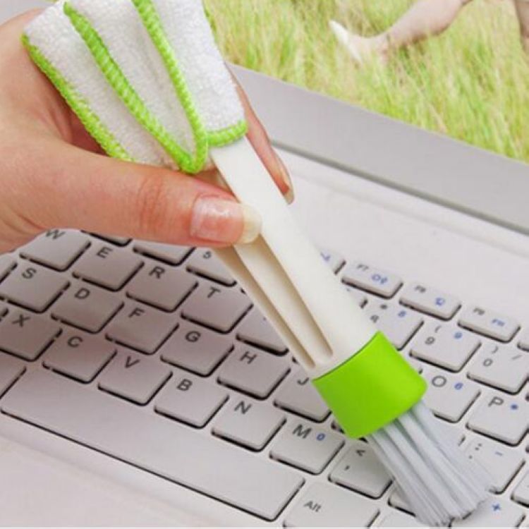 Double Head With Rag Blinds Cleaning Brush Household Dusting Brush Dashboard Keyboard Brush - Zambeel
