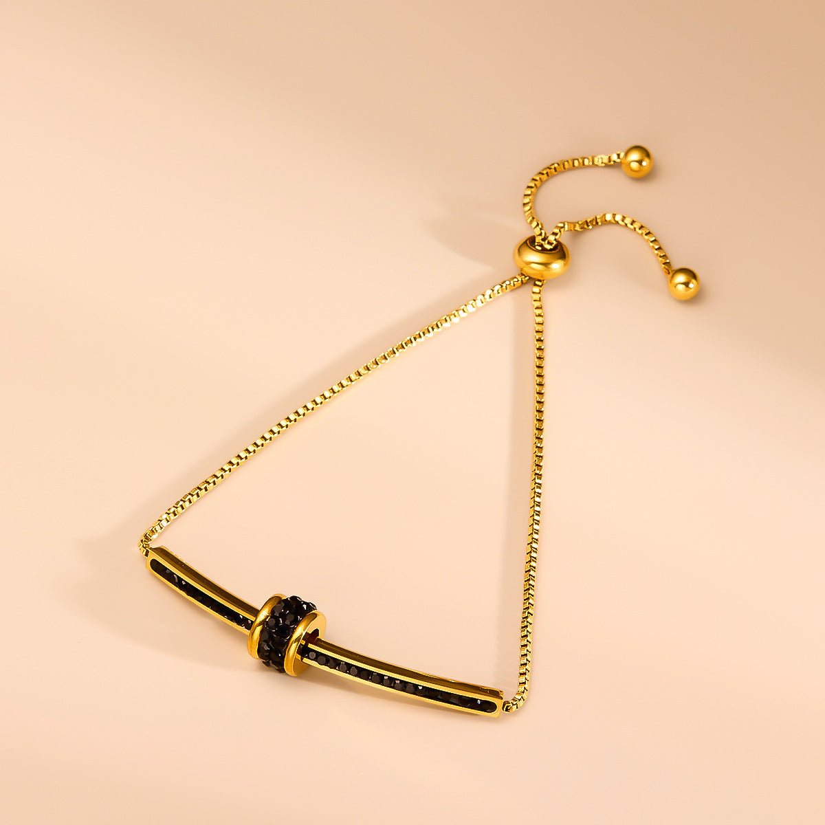 Drawable Black Diamond Small Waist Titanium Steel Bracelet - Zambeel