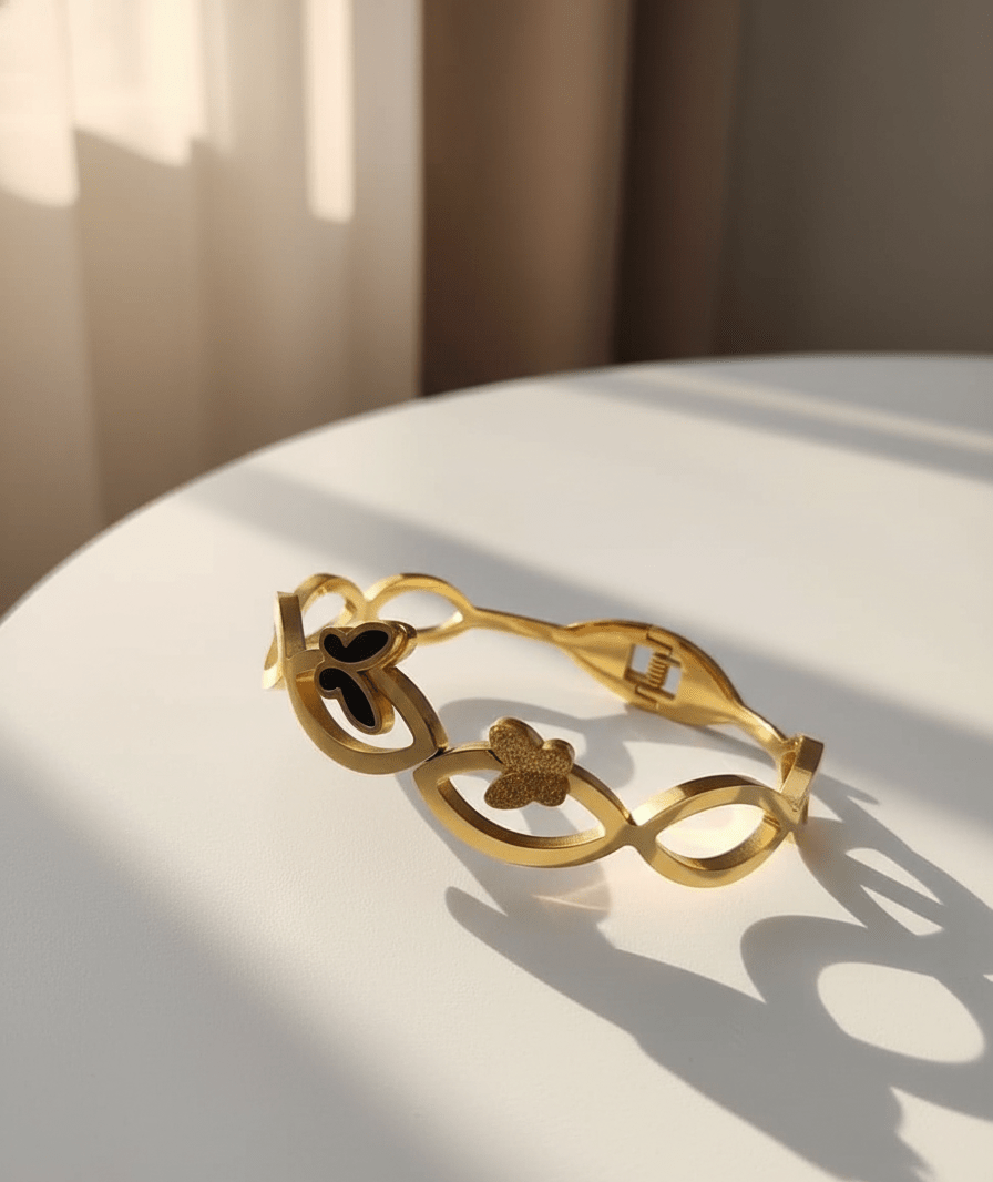 Dual Butterfly Infinity Bangle - Zambeel