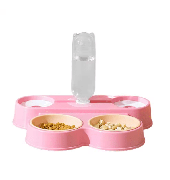 Dual Pet Feeding Bowl with Water Dispenser - Zambeel