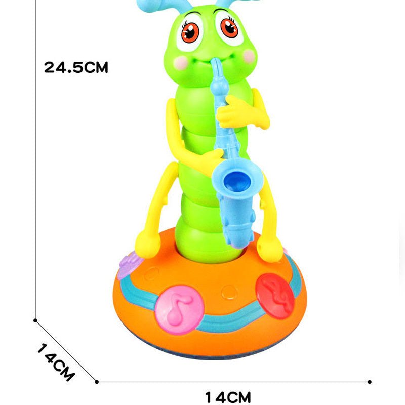 Electric Cute Worm Dancing Music Lighting Walking Cartoon Animal Doll Children Toys Birthday Gift - Zambeel