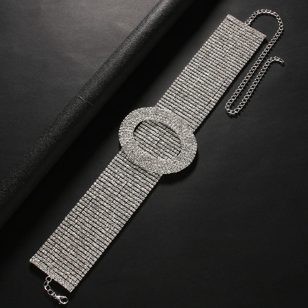 European And American Fashion Rhinestone Clavicle Chain Sweet Cool Simple Necklace - Zambeel