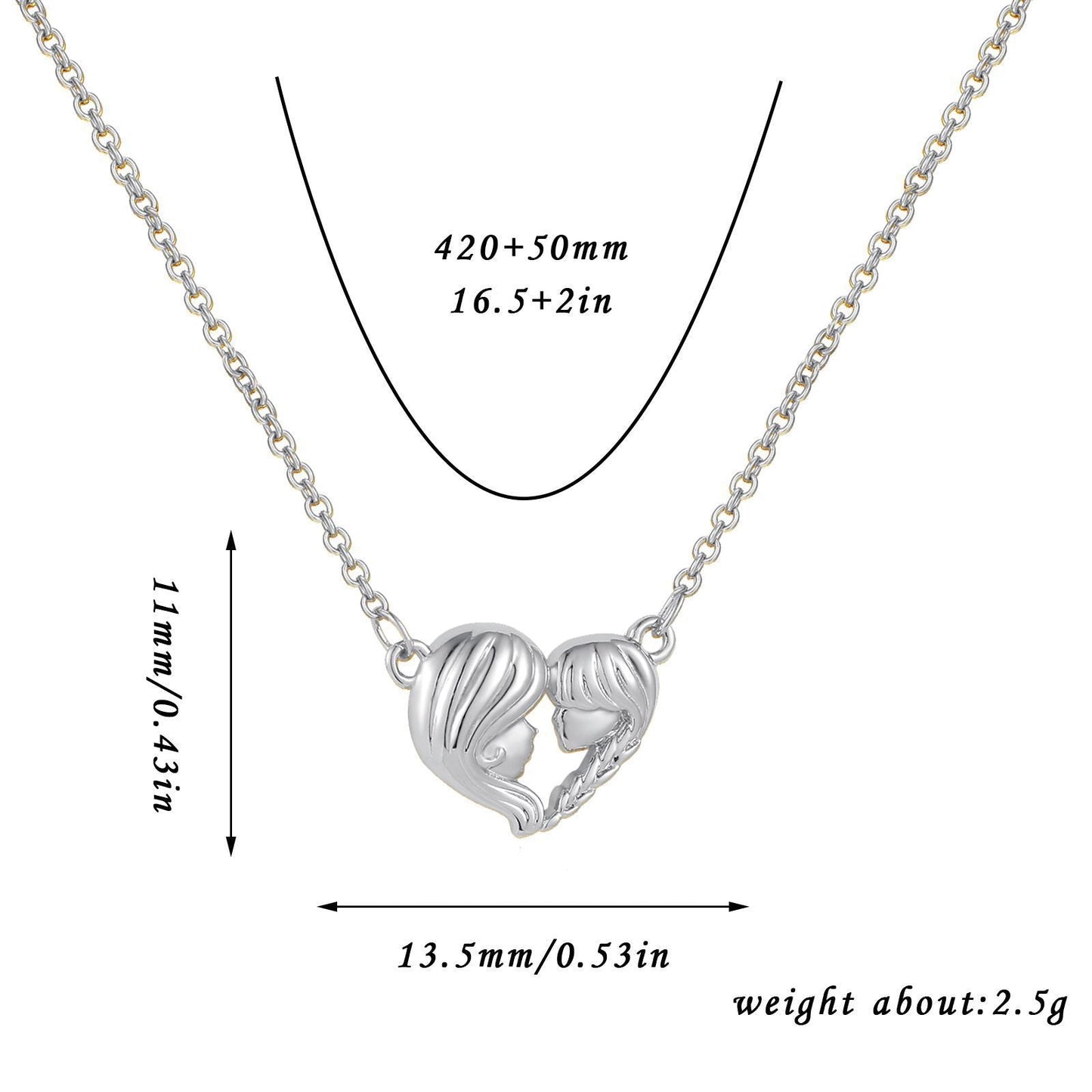 European And American Love Necklace Mother's Day Geometric Copper Peach Heart Gift - Zambeel