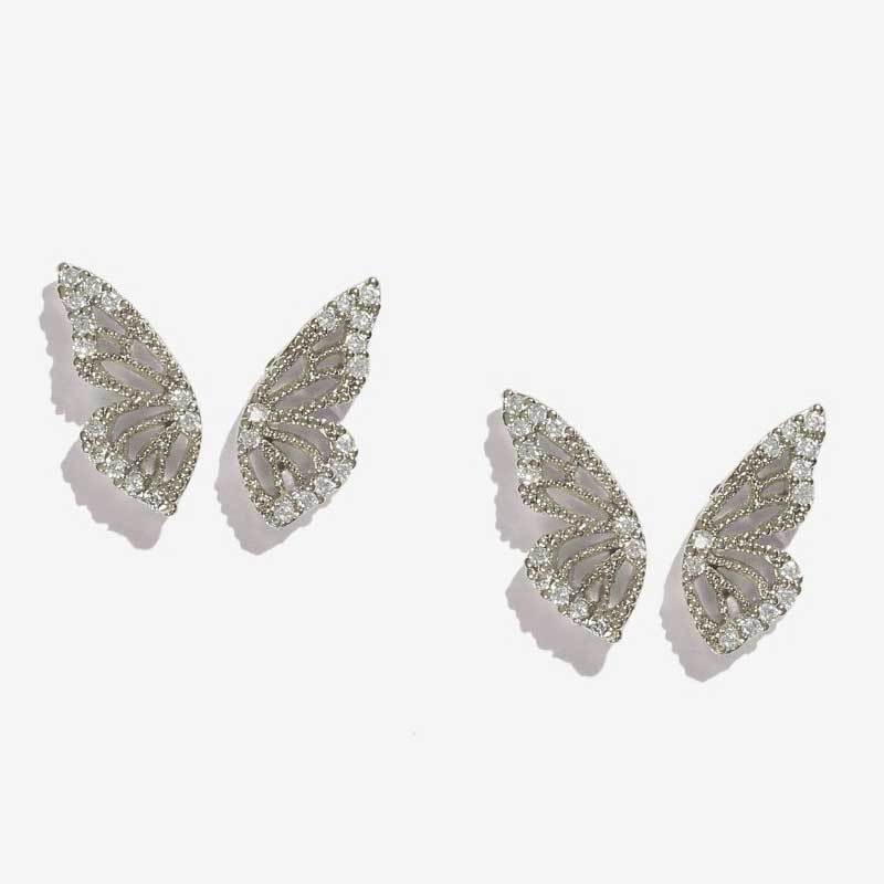Exaggerated Bohemian Crystal Butterfly Earrings - Zambeel