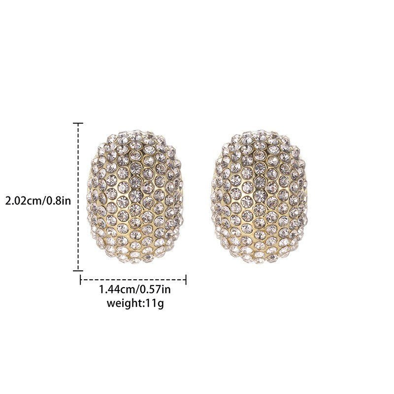 Exquisite And Fashionable Super Sparkling Diamond Droplet Shaped Ear Buckle, Internet Famous Personality, Light Luxury Design Earrings - Zambeel