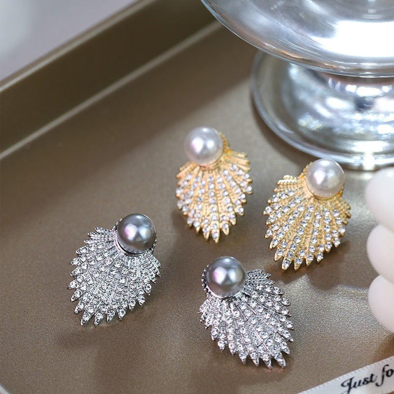 Fashion And Fully - jewelled Alloy Stud Earrings Female Niche - Zambeel