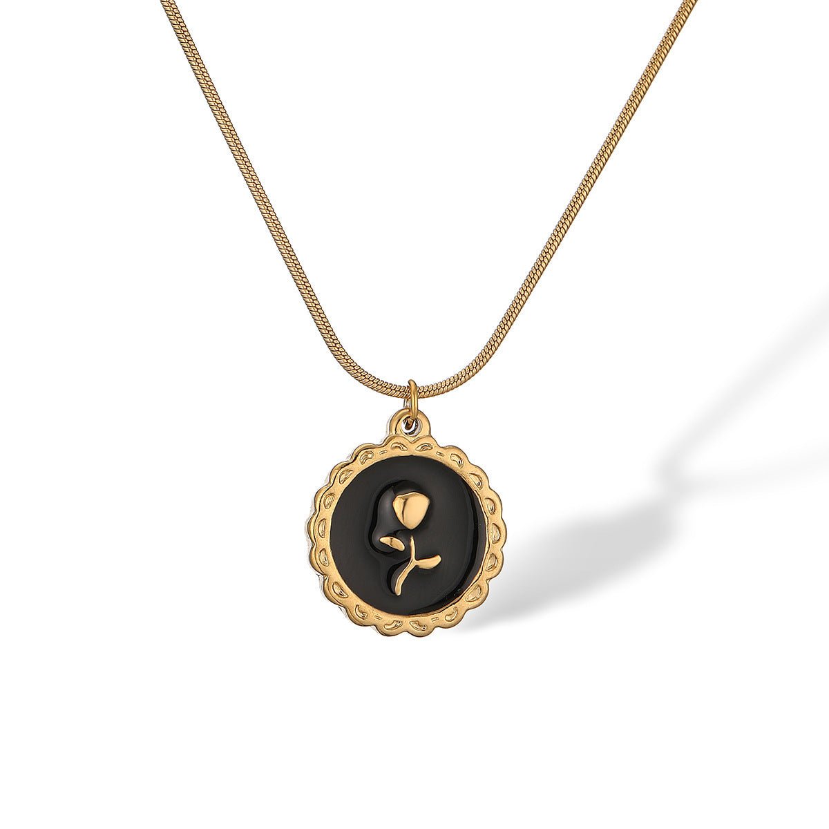 Fashion Retro Oil Dripping Heart Geometric Pendant Necklace - Zambeel