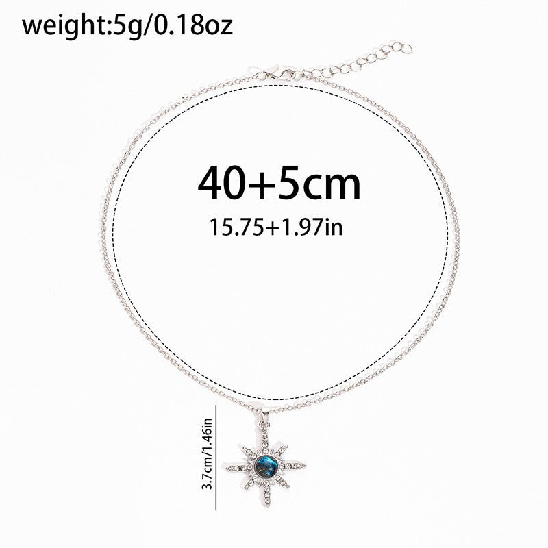 Fashion Six - pointed Star Pendant Alloy Necklace For Women - Zambeel