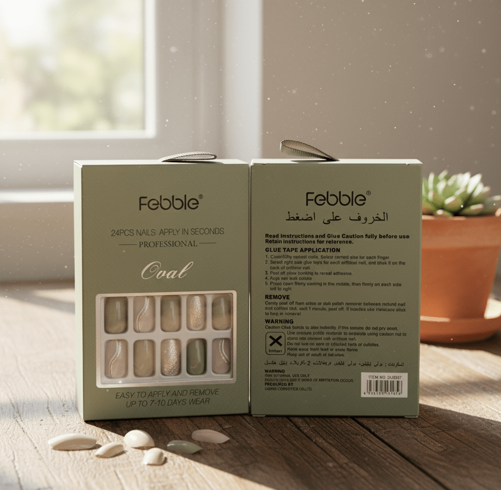 Febble - Luxe Olive Gold Oval Nails (Original) - Zambeel