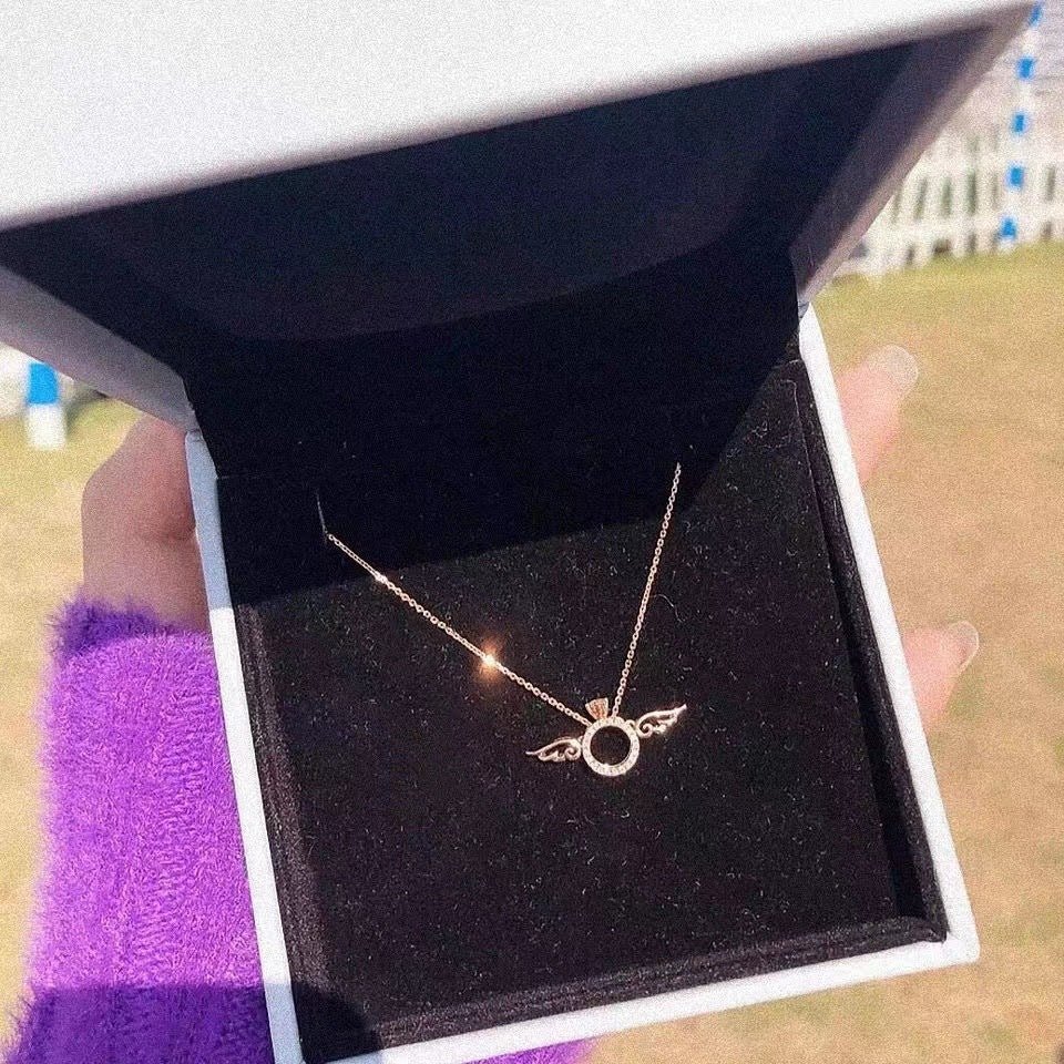 Female Necklace Rose Gold Angel Little Wing - Zambeel