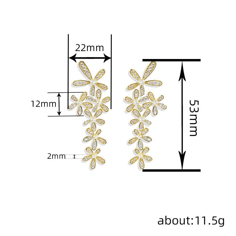 Flower Earrings For Women Elegant Exaggerated - Zambeel