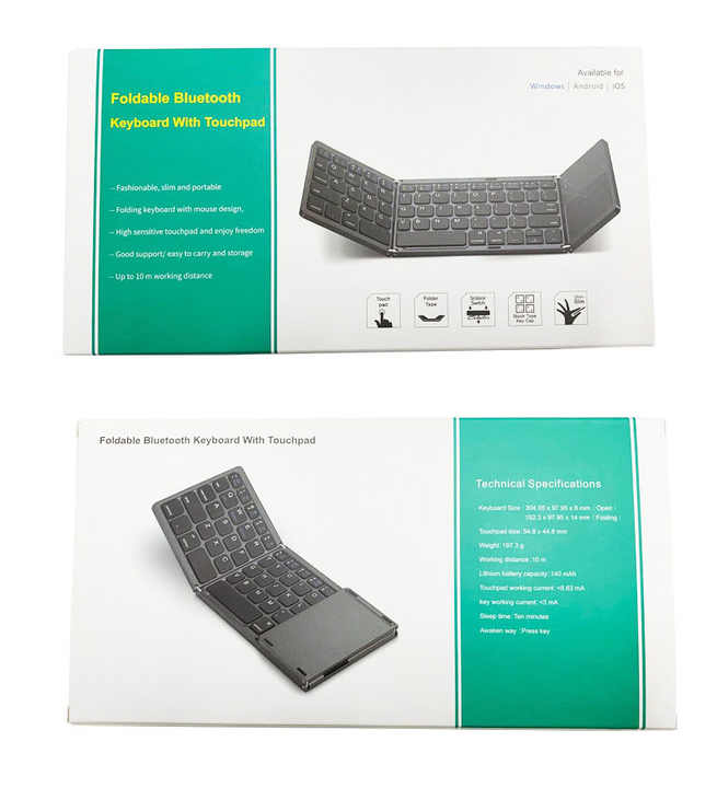Foldable Bluetooth Keyboard with Touchpad - Zambeel