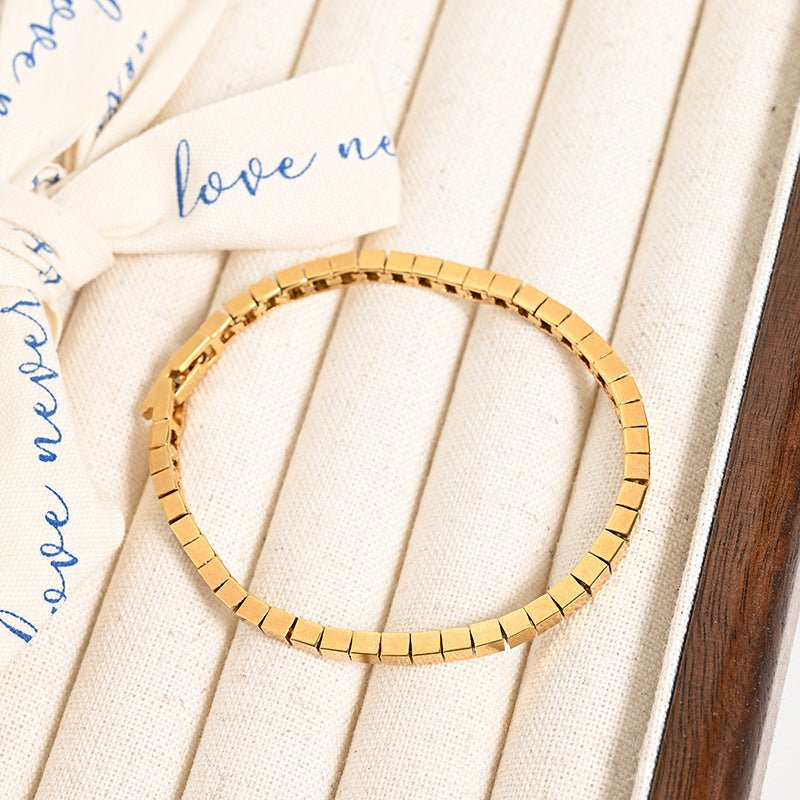 French Gold Stitching Bracelet Simple Fashion Brass - Zambeel
