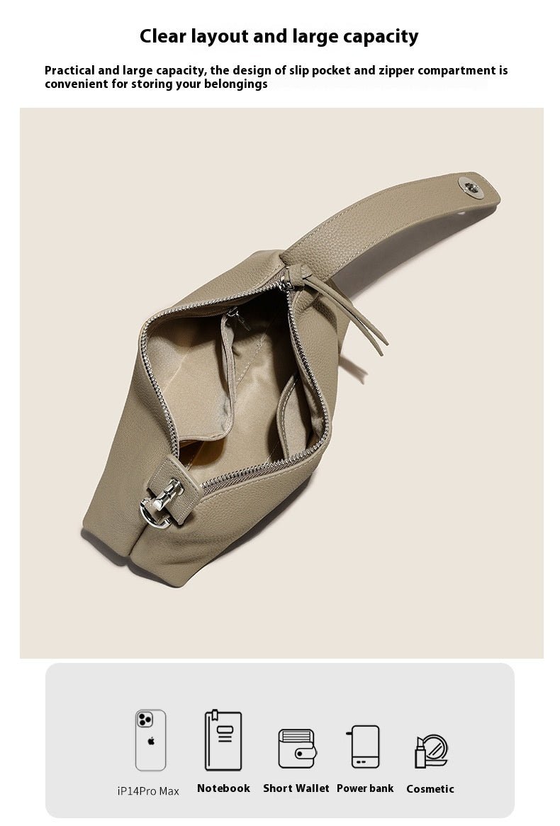 Genuine Leather Portable Shoulder Bag Fashion Casual Messenger Tote Bag - Zambeel